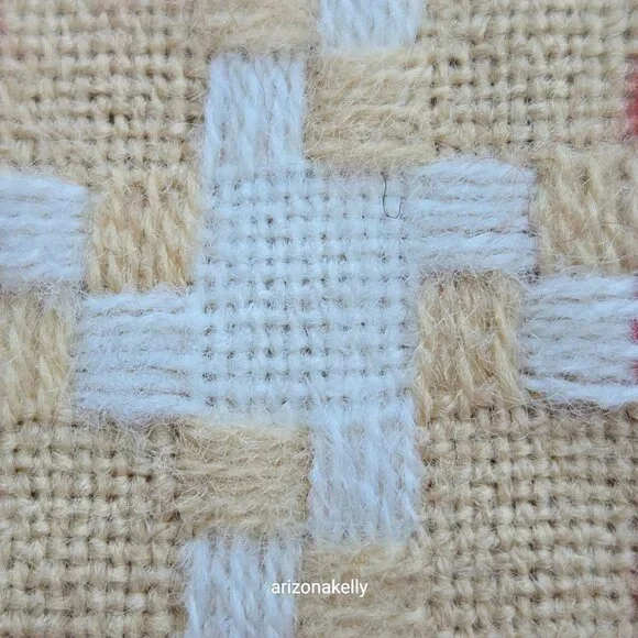 Woven Cashmere Houndstooth Scarf Red Tan White Pink - Picture 9 of 16